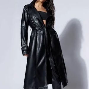 Brand new with tags MESHKI leather trench in black